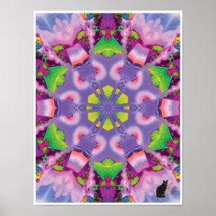 Serene Kinetic Collage Kaleidoscope Poster