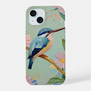 Serene Kingfisher dans un paradis floral