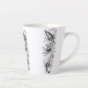 Serene Koi Pond Kleine Latte Mok - 12 oz