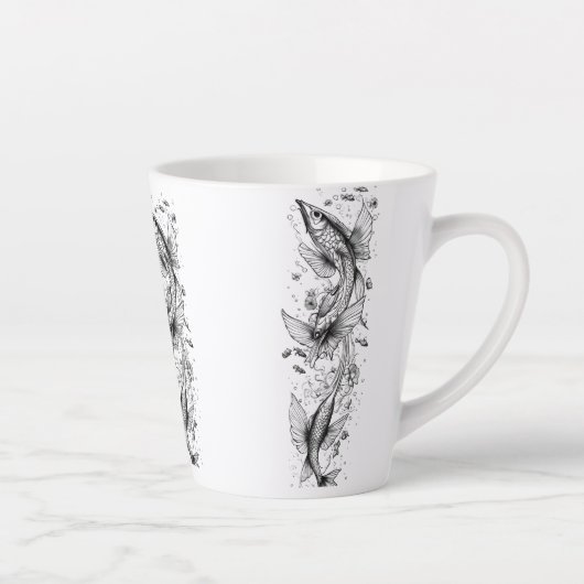 Serene Koi Pond Petite Mug Latte - 12 oz (Droite)