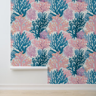 Serene koraalrif patroon muur decor behang