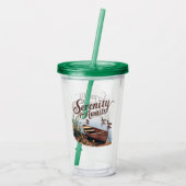 Serene Lake boot met ganzen en wilde bloemen Acryl Drinkbeker (Achterkant)