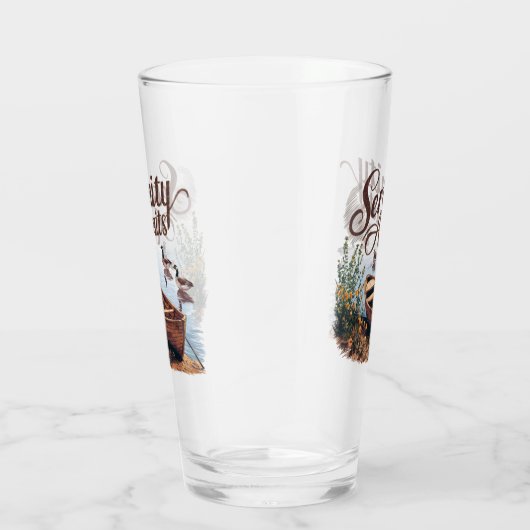 Serene Lake boot met ganzen en wilde bloemen Glas (Rechts)