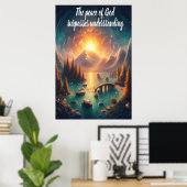 Serene Lake Reflections Poster (Thuiskantoor)