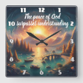 Serene Lake Reflections Vierkante Klok (Voorkant)