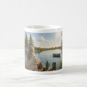 Serene Lakeside Botanical Nature Meditation Mug (Centre)