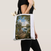 Serene Lakeside Botanical Nature Tote Bag (De près)