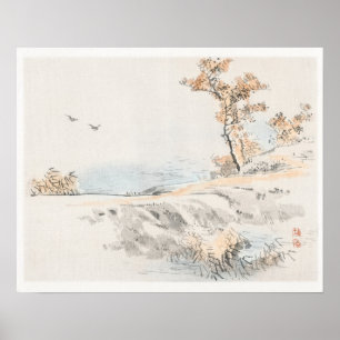 Serene Landschap door Kono Bairei (1844-1895) Poster