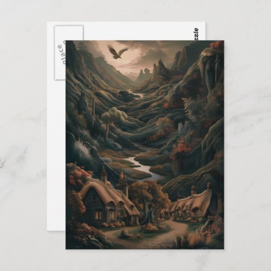 Serene Landschap: Vogelvlucht Briefkaart (Voorkant / Achterkant)