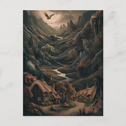 Serene Landschap: Vogelvlucht Briefkaart (Voorkant)