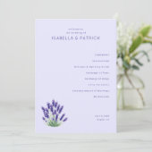 Serene Lavendel Bloemen Bruiloftsprogramma Programma (Staand voorkant)