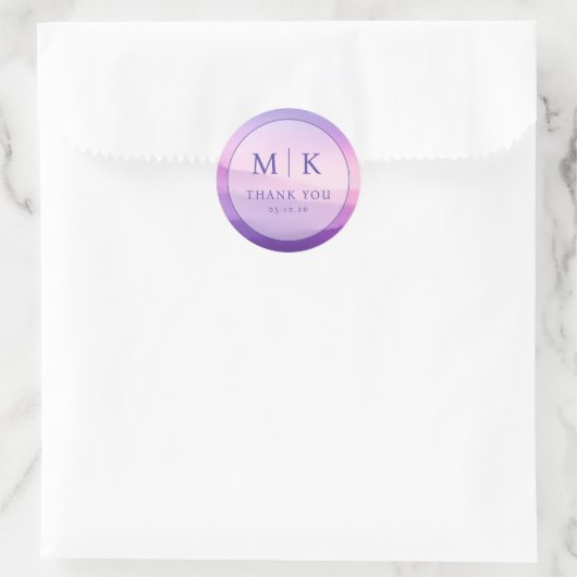 ** Serene Lavender Gratitude Circle Ronde Sticker (Tas)
