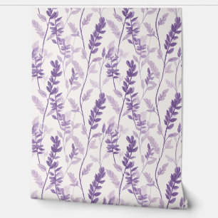 Serene Lavender Leaf Wallpaper Behang