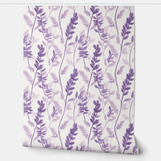 Serene Lavender Leaf Wallpaper Behang