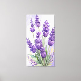 "Serene Lavender" - Minimalist Botanical Wall Art Canvas Afdruk