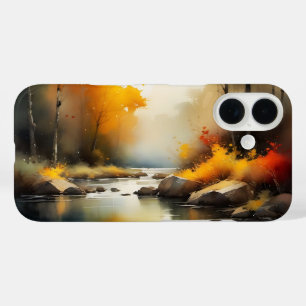 Serene levendige Autumn River landschap schilderij iPhone 16 Hoesje