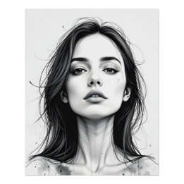 Serene Line Portrait Perfect Poster