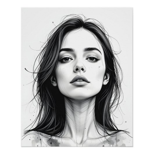 Serene Line Portrait Perfect Poster (Voorkant)