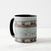 Serene Lotus Eye Floral Knit Combo Coffee Mug Mok (Voorkant links)