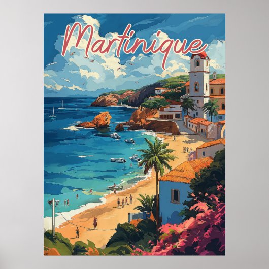 Serene Martinique Beachscape Poster (Voorkant)