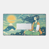 Serene Mat du bureau de méditation | Anime Girl Me (Clavier et souris)