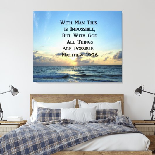 SERENE MATTHEW 19:26 FOTO ONTWERP CANVAS AFDRUK (Insitu (Slaapkamer))