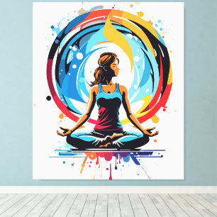 Serene Meditatie Energie Stroom Kunst Canvas Afdruk