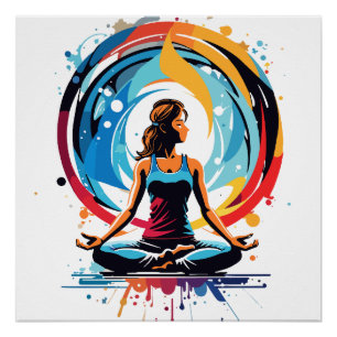 Serene Meditatie Energie Stroom Kunst Perfect Poster