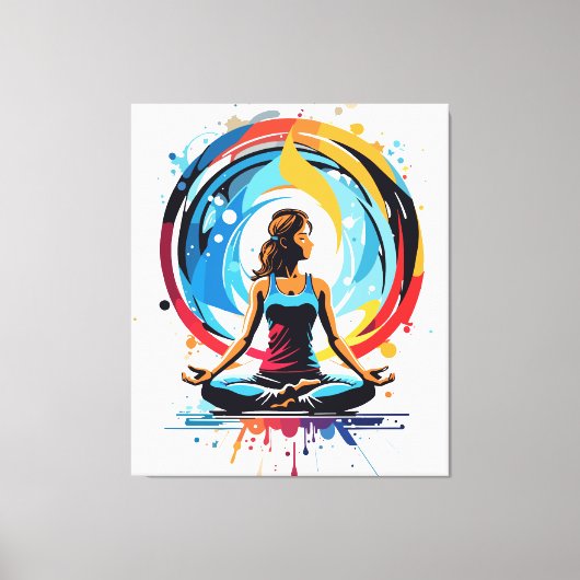 Serene Meditatie Energy Flow Art Canvas Afdruk (Voorkant)