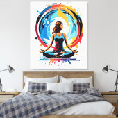 Serene Meditatie Energy Flow Art Canvas Afdruk (Insitu (Slaapkamer))