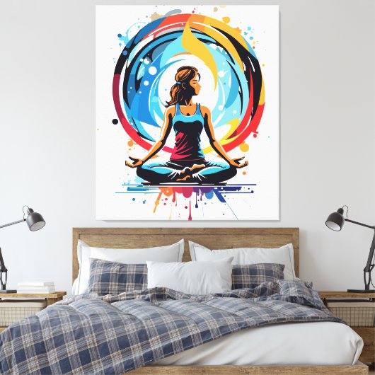 Serene Meditatie Energy Flow Art Canvas Afdruk (Insitu (Slaapkamer))