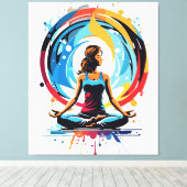 Serene Meditatie Energy Flow Art Canvas Afdruk (Insitu (Houten vloer))