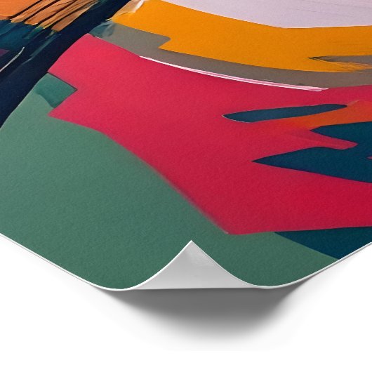 Serene mediterende Boeddha Abstracte kunstwerken Poster (Hoek)