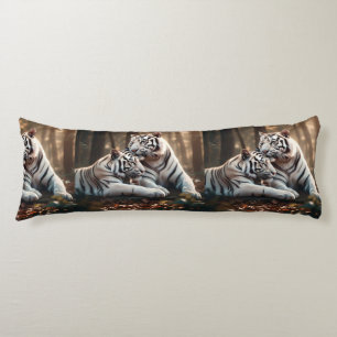 Serene metgezellen van de witte tijger lichaamskussen