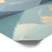 Serene Minimalist Mountain Sunset Poster (Hoek)