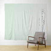 Serene Mint Kleurverloop Calligrafie Wandkleed (In Situ (horizontaal))