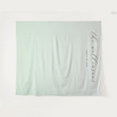 Serene Mint Kleurverloop Calligrafie Wandkleed (Voorkant (horizontaal))