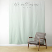 Serene Mint Kleurverloop Calligrafie Wandkleed (In situ)