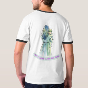 Serene Moeder & Kind Waterverf Omhelzing T-Shirt