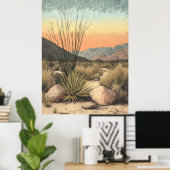 Serene Mojave Sunrise: California Desert Art Print (Thuiskantoor)