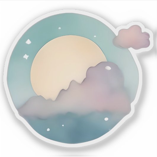 Serene Moonlit Dreamscape Sticker (Voorkant)