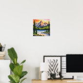 Serene Mountain and Trees poster (Thuiskantoor)