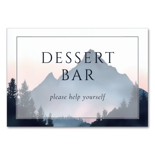 Serene Mountain Dessert Bar Invitation Kaart (Voorkant)