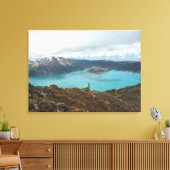 Serene Mountain en Glacial Scene Canvas Afdruk (Insitu (Woonkamer))