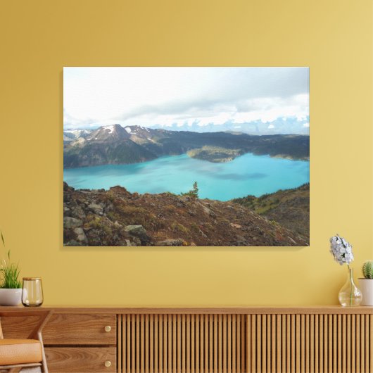 Serene Mountain en Glacial Scene Canvas Afdruk (Insitu (Woonkamer))