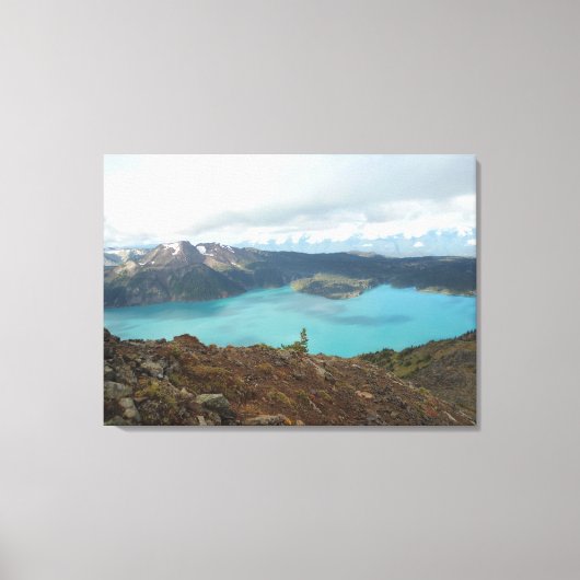 Serene Mountain en Glacial Scene Canvas Afdruk (Voorkant)