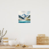 Serene Mountain Lake Poster (Keuken)