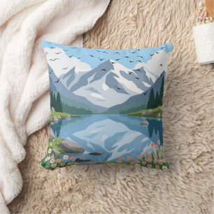 Serene Mountain Lake Worpillow Kussen