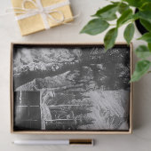 Serene Mountain Lake zwart en wit decoupage Tissuepapier (Geschenk)