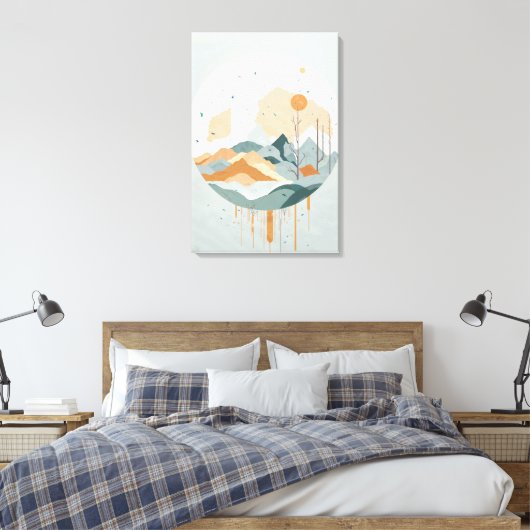 "Serene Mountain Reflection" Canvas Afdruk (Insitu (Slaapkamer))